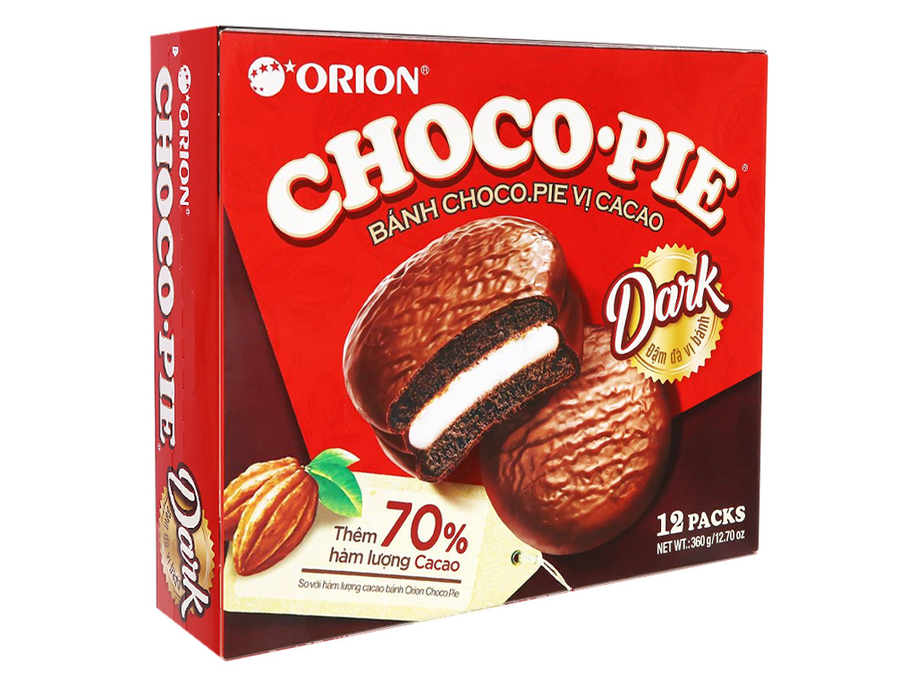 ChocoPie Dark Cake 360G-12 Packs/Box, 8 Boxes/Box Instant Cakes Daily