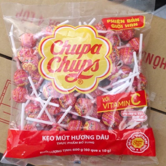 Chupa Chups Lollipop Fruit Flavor - 60Pcs/Bag (600g), 18 Bags/Case